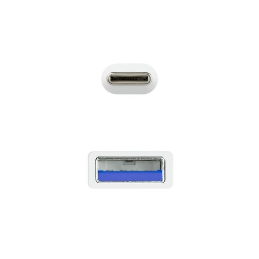 Cable USB 3.1 Gen 2 Nanocable USB-C/USB-A 2 m Blanco