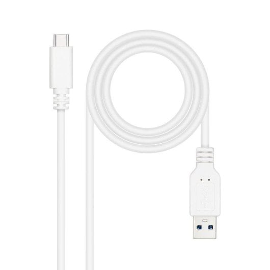 Câble USB Nanocable 10.01.4001-L150-W USB-C vers USB-A 1,5 m 10 Gbps 3A Blanc