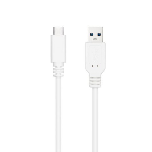 Câble USB Nanocable 10.01.4001-L150-W USB-C vers USB-A 1,5 m 10 Gbps 3A Blanc