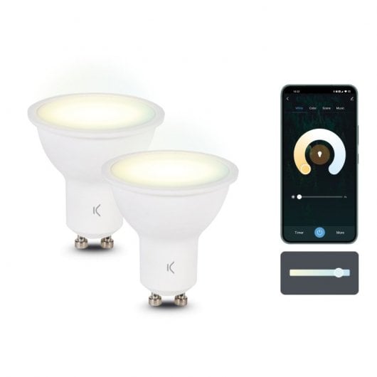 Ksix Bombilla Smartled GU10 5.5W 400Lm CCT 2 Unidades