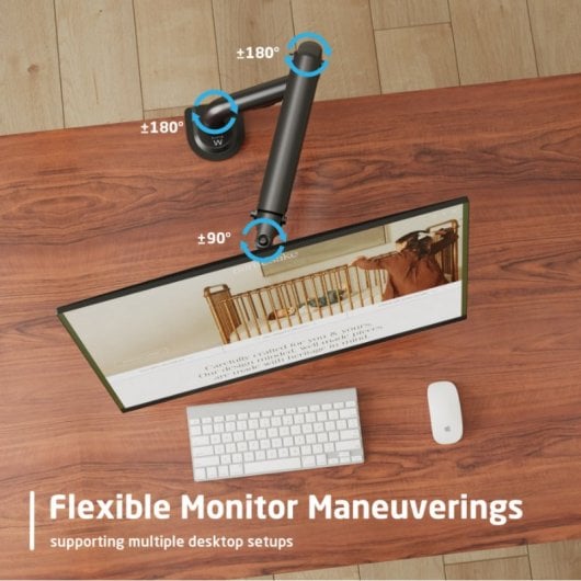 Ewent EW1533 Schreibtischhalterung für 17" bis 32" Monitore, Schwarz