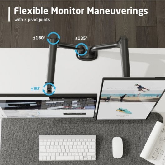 Ewent EW1534 Soporte de Escritorio para Monitor Doble  de 17" a 32" Negro