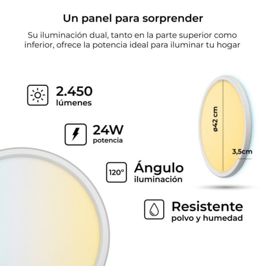 Ksix Duo Smartled plafon 42cm 24W 2450 Lm RGB+CCT Branco