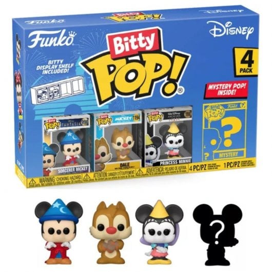 Funko Bitty Pop Disney Pack 4 Zauberer Mickey/Dale/Prinzessin Minnie/Mystery Figur