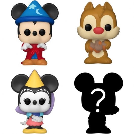 Funko Bitty Pop Disney Pack 4 Zauberer Mickey/Dale/Prinzessin Minnie/Mystery Figur