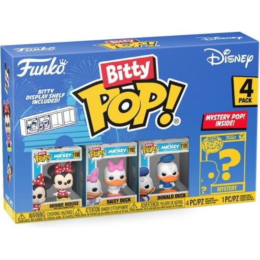 Funko Bitty Pop Disney Pack 4 Minnie Mouse/Daisy Duck/Donald Duck/Figurine Mystérieuse