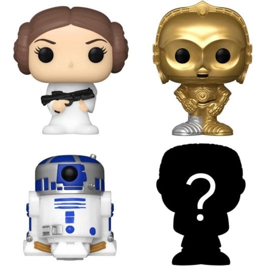 Funko Bitty Pop Star Wars Pack 4 Princesse Leia/R2-D2/C-3PO/Figurine Mystérieuse