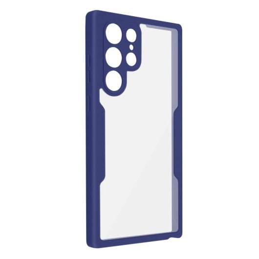 Custodia Samsung S22 Ultra in Plexiglass retro e frontale in tecnopolimero blu