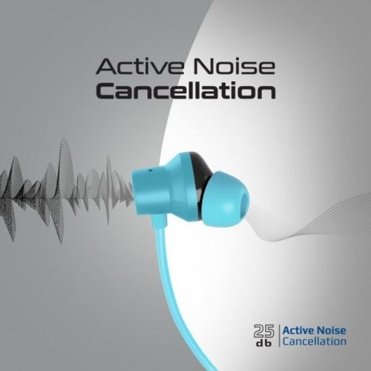 Promate Velcon Auriculares Inalámbricos Bluetooth para Cuello Cancelación de Ruido Activa ANC Azul