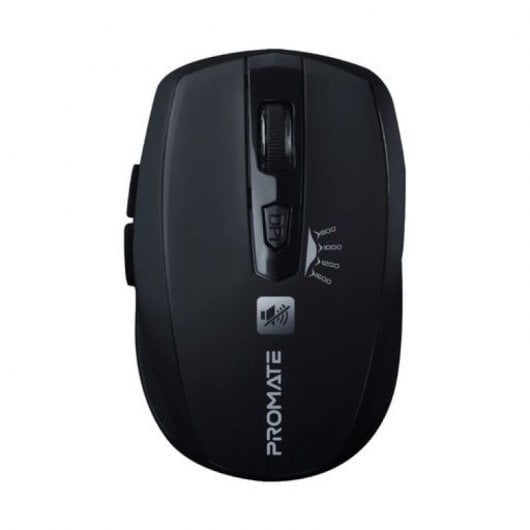 Mouse wireless USB Promate Breeze Nano Click silenzioso 6 pulsanti 1600 DPI nero