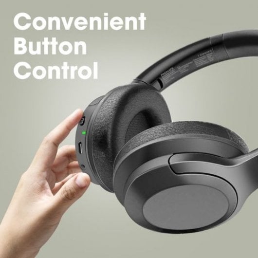 Promate Concord Aktive Geräuschunterdrückung Faltbare kabellose Kopfhörer Bluetooth 5.3 Schwarz