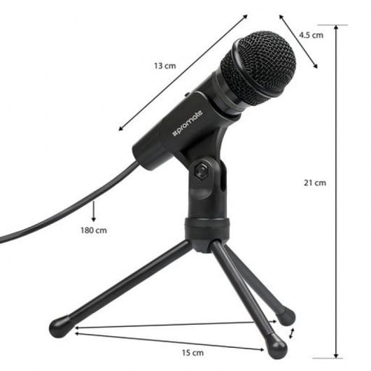 Promate Tweeter-9 Micrófono de Condensador Estéreo Conector Aux 3.5mm para PC