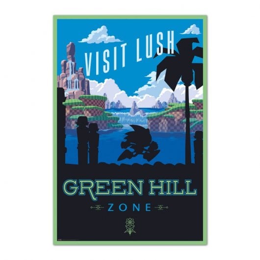 Erik Editores Poster Sonic The Hedgehog - Visit Lush Green Hill Zone