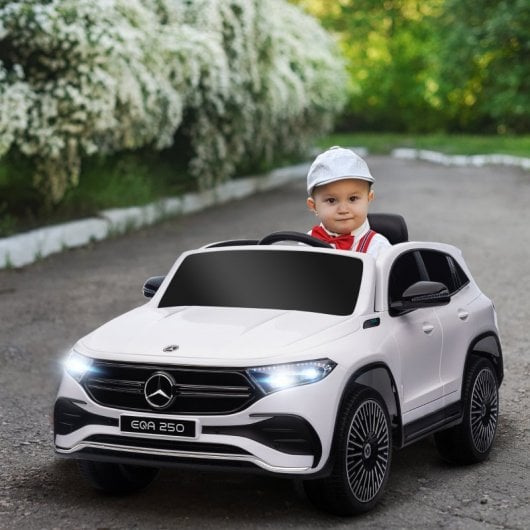 Homcom Coche Eléctrico Para Niños Mercedes-benz Eqa 12v 111,5x69x52,5 Cm Blanco