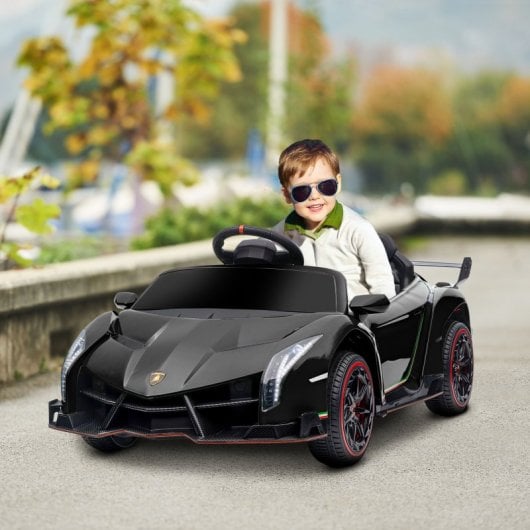 Homcom Coche Eléctrico Lamborghini Para Niños De 3 A 6 Años 111x61x45 Cm Negro