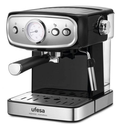 Ufesa Brescia CE7244 Caffettiera Espresso 20 Bar Nero/Acciaio Inossidabile