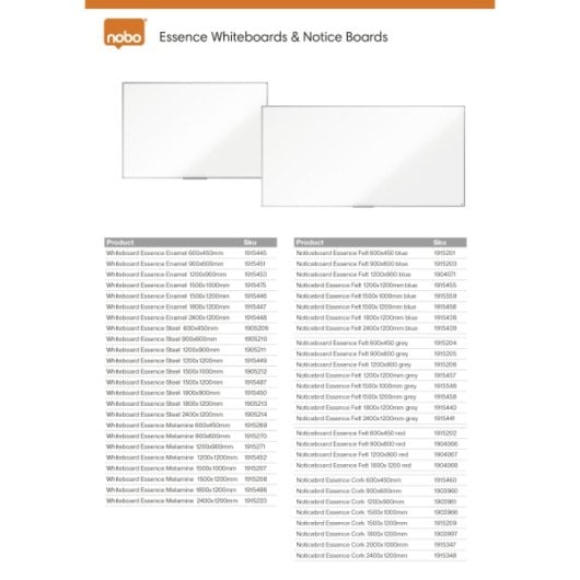 Tableau blanc en mélamine Nobo Essence