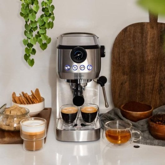 Cecotec Power Espresso 20 Steel Pro Espressomaschine mit Nanometer 20 Bars aus Edelstahl