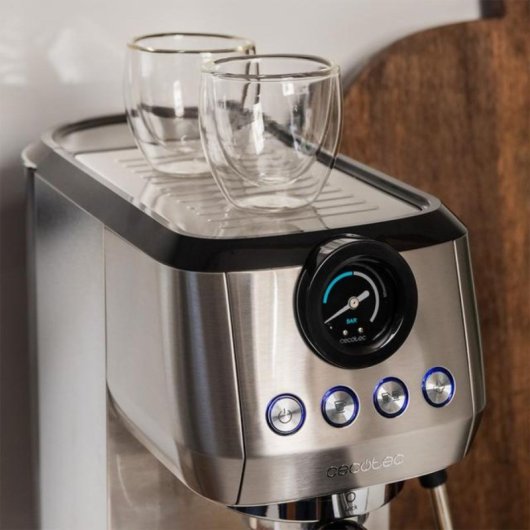 Cecotec Power Espresso 20 Steel Pro Espressomaschine mit Nanometer 20 Bars aus Edelstahl