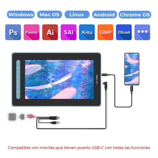XP-Pen Artist 12 (2ª Generación) Pantalla Gráfica 11.8" FullHD IPS Negra