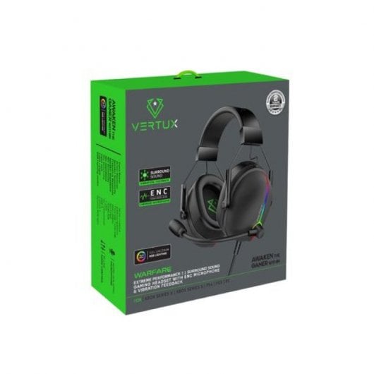 Vertux Warfare Auriculares Gaming 7.1 Cancelación de Ruido Retroalimentación Háptica PC/PS5