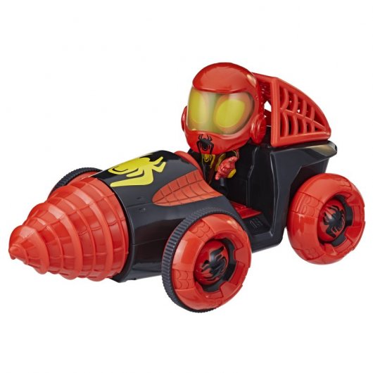 Hasbro Marvel Spidey et ses amis fantastiques, véhicule Web-Crawler avec technologie Glow Tech, jouet d'âge préscolaire avec lumières et sons, à partir de 3 ans