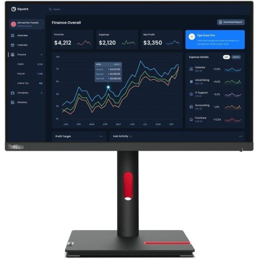 Monitor Lenovo ThinkVision T22i-30 21.5" FullHD 60Hz IPS Hub USB 4ms Ergonomia