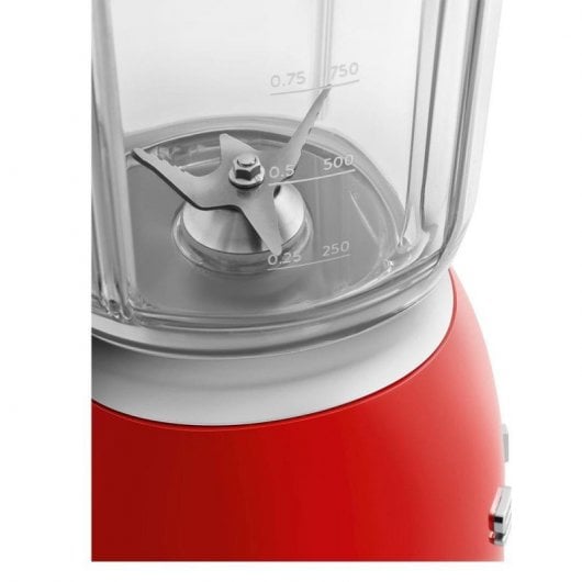 SMEG BLF03RDEU Mixeur esthétique en acier inoxydable style années 50 800 W Rouge