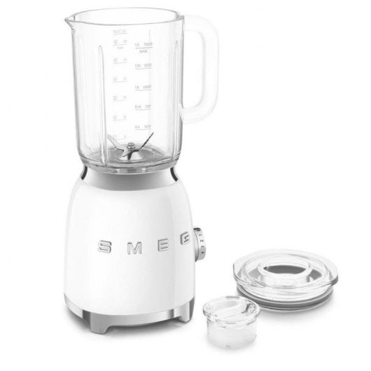 SMEG BLF03WHEU Mélangeur esthétique en acier inoxydable style années 50 800 W Blanc