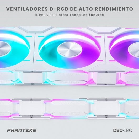 Phanteks D30-120 Single Regular 120mm DRGB PWM Ventoinha Suplementar Branca