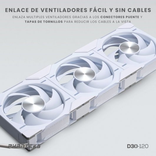 Phanteks D30-120 Single Regular 120mm DRGB PWM Ventoinha Suplementar Branca