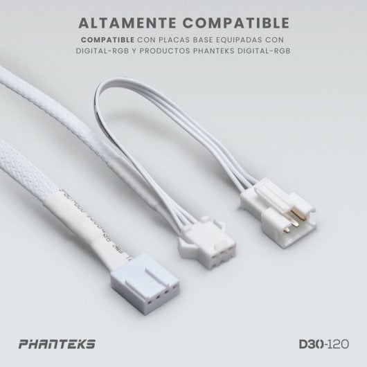 Phanteks D30-120 Single Regular 120mm DRGB PWM Ventoinha Suplementar Branca