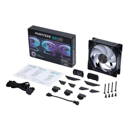 Phanteks D30-120 Ventola supplementare singola regolare DRGB PWM da 120 mm nera