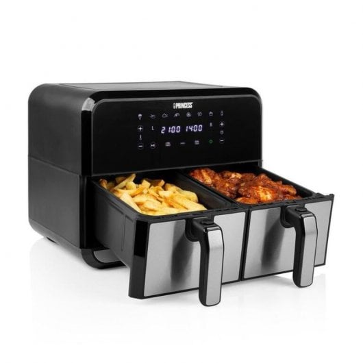 Princess 182074 Double Basket Aerofryer Freidora de Aire de Doble Cesta 2400 W 8 L Negro
