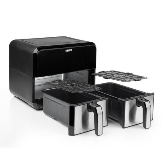 Princess 182074 Double Basket Aerofryer Freidora de Aire de Doble Cesta 2400 W 8 L Negro
