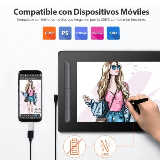 XP-Pen Artist 13 (2ª Generación) Pantalla Gráfica 13.3" FullHD IPS Negra