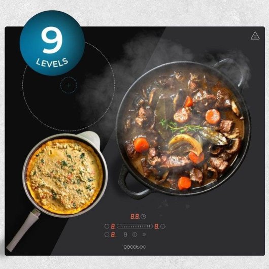 Placa Cecotec Bolero Squad I 3250 Indução 3 Zonas 7400W Vidro Preto