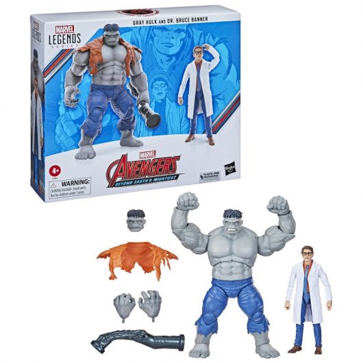 Figura de acción Marvel Legends Series - Hulk Gris y el Dr Bruce Banner