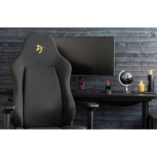 Arozzi Primo Woven Fabric Silla Gaming Negra Logo Dorado