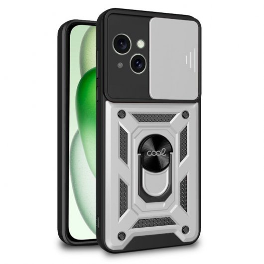 Cool Funda Hard Ring Plata para iPhone 15 Plus