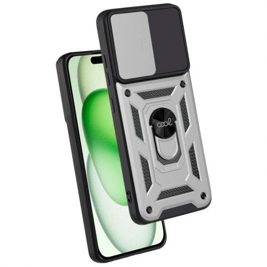 Cool Funda Hard Ring Plata para iPhone 15 Plus
