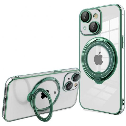 Cool Funda Ring Magnética Verde para iPhone 15 Plus