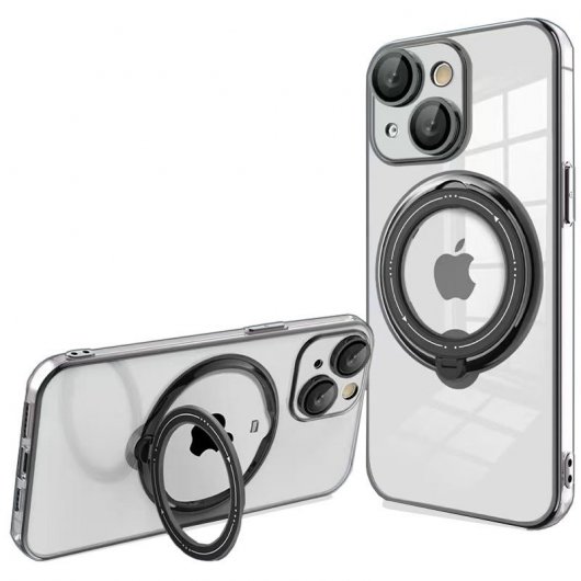Cool Funda Ring Magnética Negro para iPhone 15