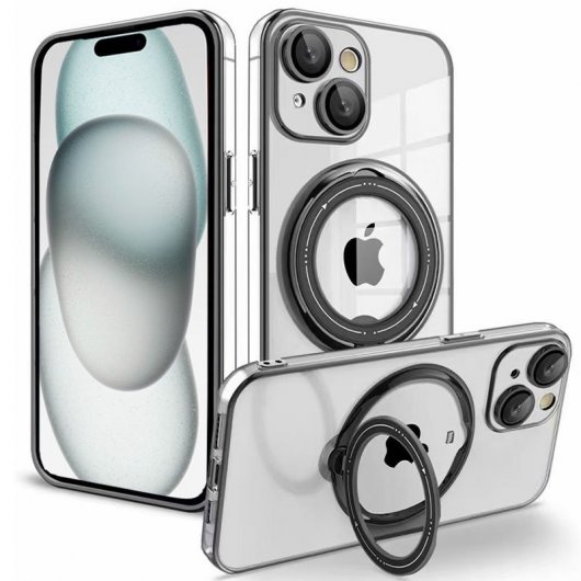 Cool Funda Ring Magnética Negro para iPhone 15
