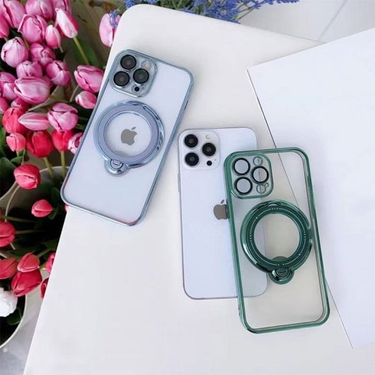 Cool Funda Ring Magnética Rosa para iPhone 15 Pro