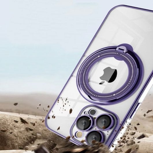 Cool Funda Ring Magnética Violeta para iPhone 15 Pro Max
