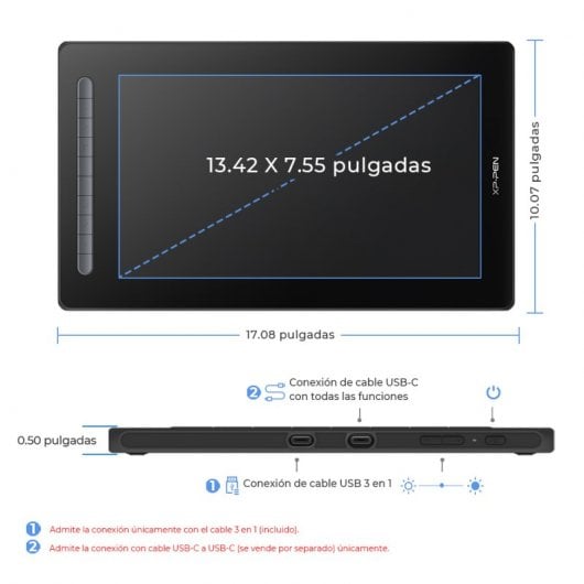 XP-Pen Artist 16 (2ª generación) Pantalla Gráfica 15.4" FullHD IPS Azul