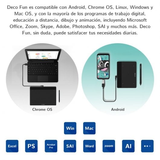 XP-Pen Deco Fun S Tableta Gráfica USB-C Roja