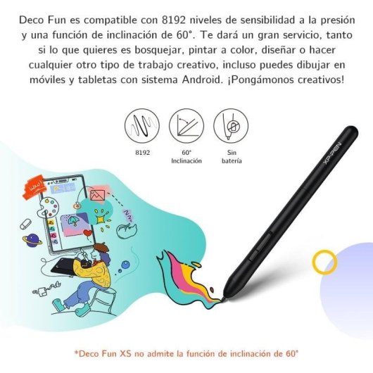 Tablette graphique XP-Pen Deco Fun S USB-C 8192 niveaux Noir