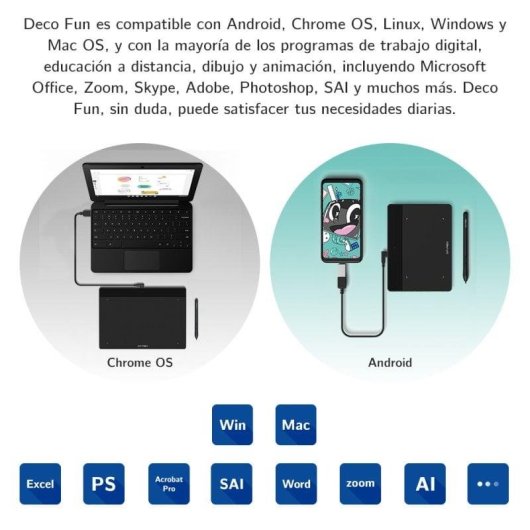 Tablette graphique XP-Pen Deco Fun S USB-C 8192 niveaux Noir